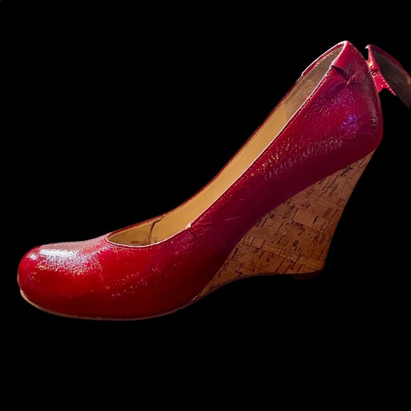 Red Patent Leather Wedges - Picture 2 of 3